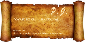 Porubszky Jakobina névjegykártya